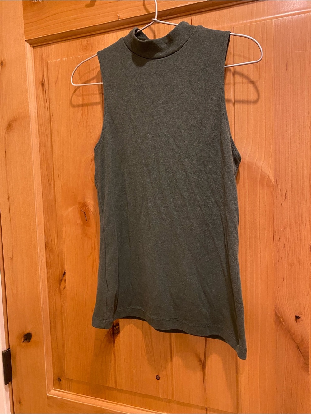 Jungmaven Dark Green Mock Neck Sleeveless Tank